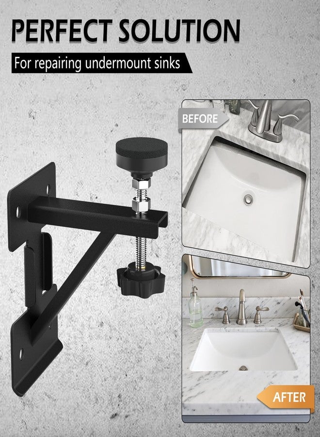Piclafe Undermount Sink Brackets, Undermount Sink Support, Sink Repair Kit for Narrow Cabinet, Triangular Structure, Strong Support for Fallen Sink, 4pcs(Patent) - Image 4