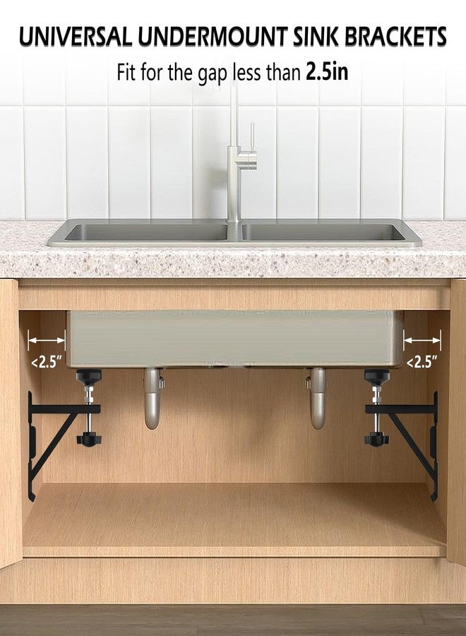 Piclafe Undermount Sink Brackets, Undermount Sink Support, Sink Repair Kit for Narrow Cabinet, Triangular Structure, Strong Support for Fallen Sink, 4pcs(Patent) - Image 2