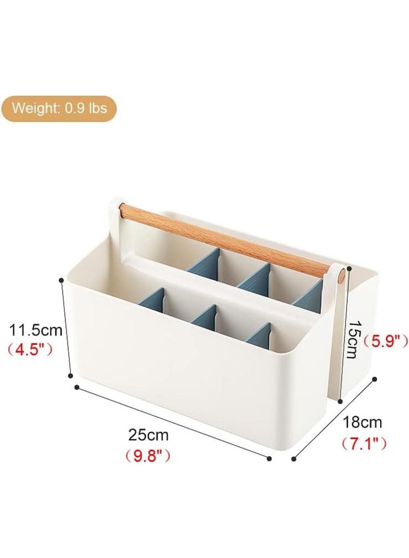  طائرة ورقية منظم سطح المكتب، منظم متعدد الأغراض، منظم متعدد الأغراض، مقسم للأعمال اليدوية، منظم محمول للأعمال اليدوية، منظم أقلام رصاص بلاستيكية لحامل أقلام رصاص بلاستيكية لمستلزمات المكياج والفنون، والخياطة، وأقلام الرصاص الملونة (أزرق) - Image 2