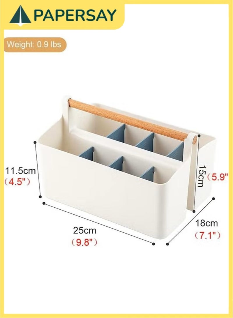 PAPERSAY Desk Organizer,Multipurpose Organizer, DIY Dividers,Portable Craft Storage Organizer,Plastic Pencil Pen Holder Stationary Organizer, for Makeup Art Supplies, Sewing, Colored Pencils (Blue) - Image 2