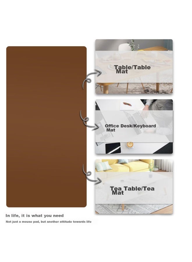 Lesailes Feidun Lesailes Single-sided Sheepskin Waterproof Mouse Pad, Extra Large, Office Computer Desk Pad, Leather, Non-slip Velvet Base, 1.2 Meters, Brown, 1200*600*1.8 - Image 5