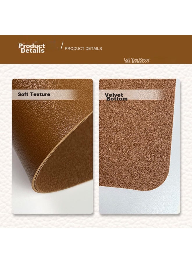 Lesailes Feidun Lesailes Single-sided Sheepskin Waterproof Mouse Pad, Extra Large, Office Computer Desk Pad, Leather, Non-slip Velvet Base, 1.2 Meters, Brown, 1200*600*1.8 - Image 2