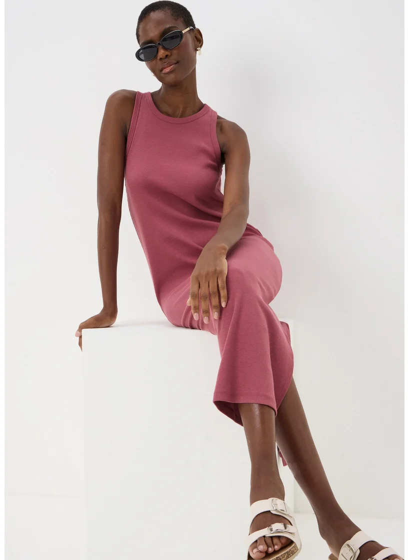 Matalan Raspberry Ribbed Racer Back Midi Dress