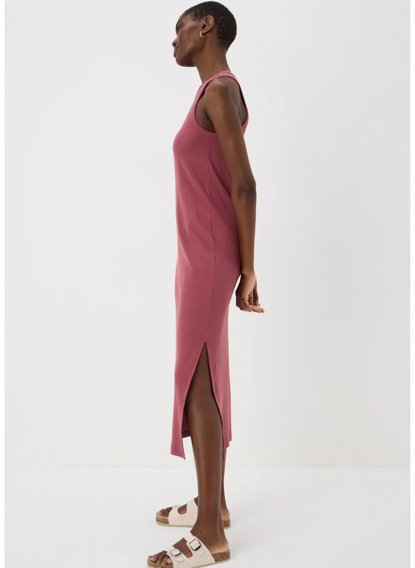 Matalan Raspberry Ribbed Racer Back Midi Dress