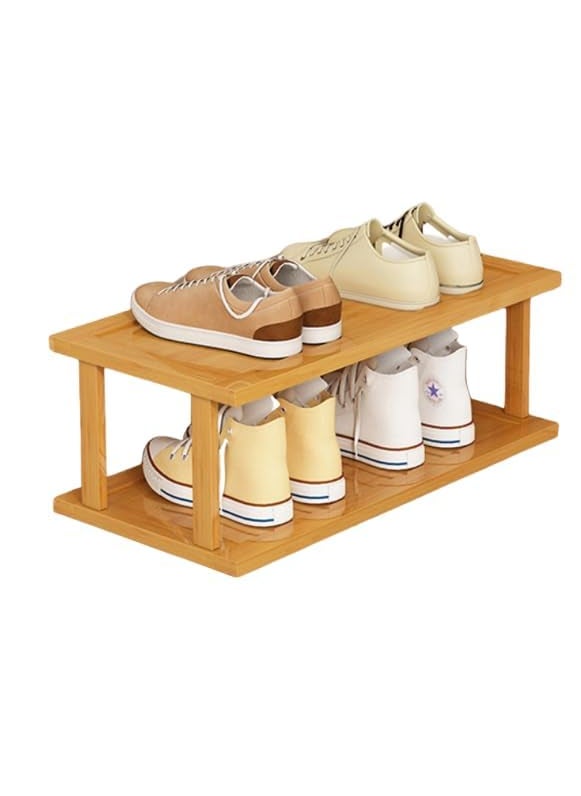 GRACIOUS MART GRACIOUS MART Wooden Shoe Rack Shoe Storage Organizer Shelf Closet Bamboo in Different Multipurpose Storage Shelves and Display Organizer with Utility for entryway Hallway 47 CM 2 Floor  - Image 1