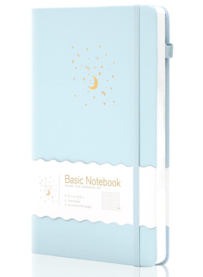 CAGIE Lined Journal Notebook for Work, 196 Pages, Medium 5.7" x 8.3", Hardcover Notebook Journal with Pen Loop, (Sky Blue Ruled) - Image 1