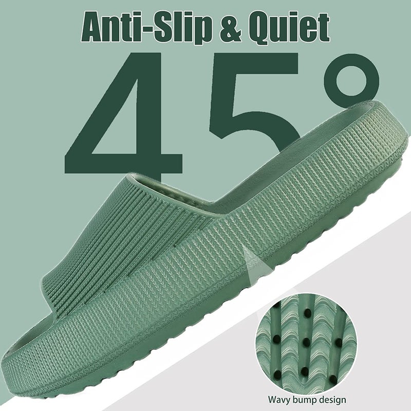 Non-Slip Thick Cloud Slides for Women and Men, Fast-Dry Pillow Slippers for Shower Home Spa Beach - Image 4