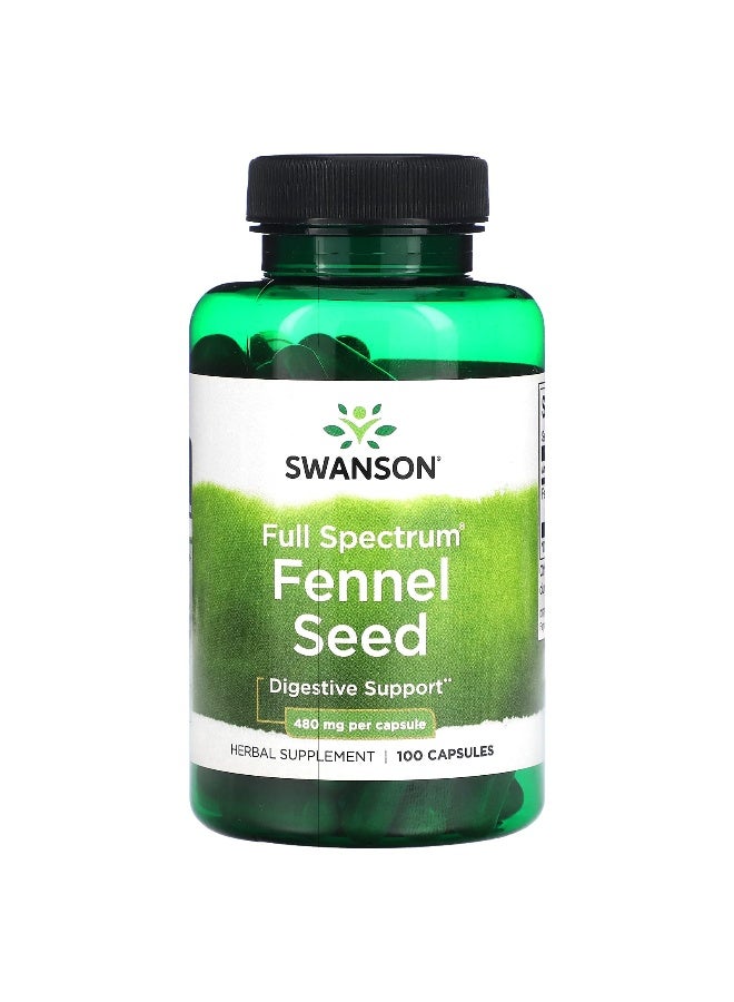 SWANSON Swanson, Full Spectrum Fennel Seed, 480 mg, 100 Capsules  - Image 1