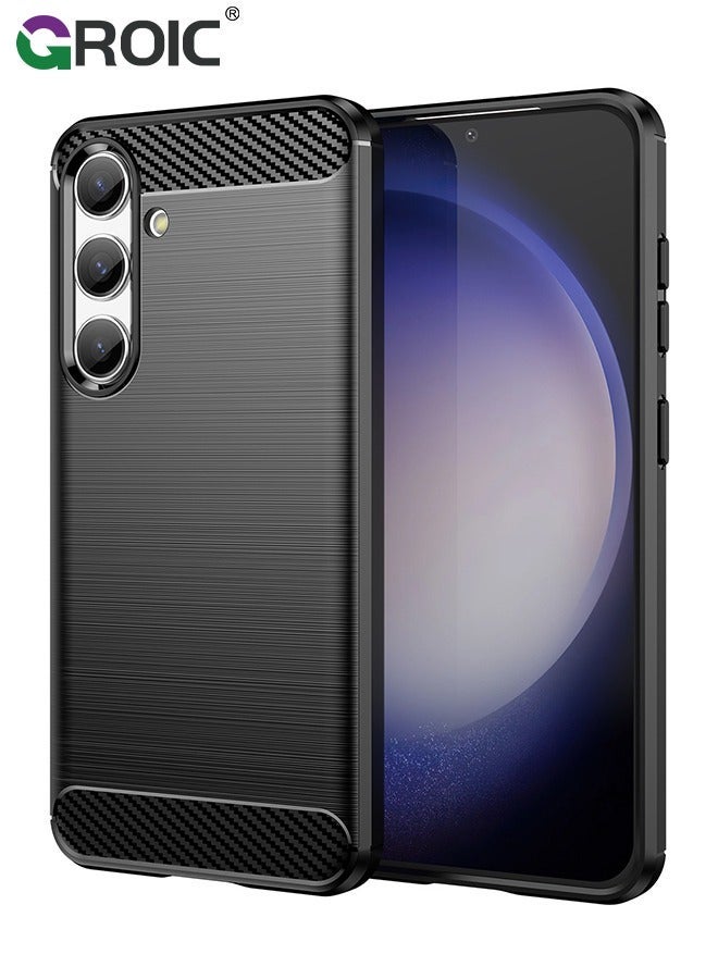 GROIC Samsung Galaxy S24 Plus Black Phone Case, Shock-Absorption Flexible TPU Rubber Protective Tough Rugged Shockproof Case for 6.7" - Image 1