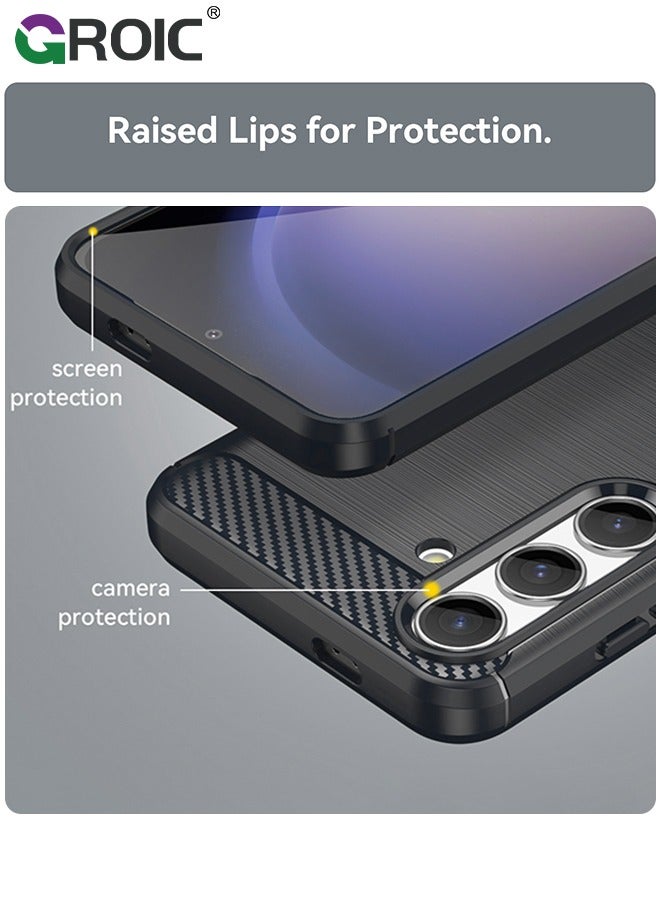 GROIC Samsung Galaxy S24 Plus Black Phone Case, Shock-Absorption Flexible TPU Rubber Protective Tough Rugged Shockproof Case for 6.7" - Image 4