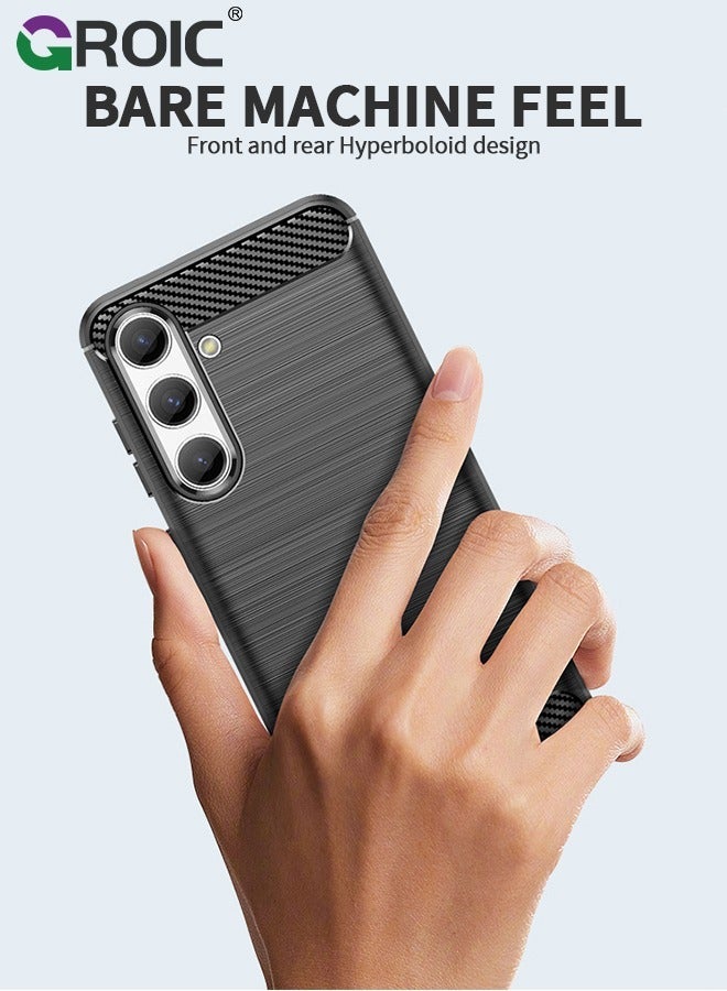 GROIC Samsung Galaxy S24 Plus Black Phone Case, Shock-Absorption Flexible TPU Rubber Protective Tough Rugged Shockproof Case for 6.7" - Image 2