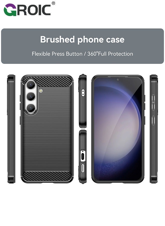 GROIC Samsung Galaxy S24 Plus Black Phone Case, Shock-Absorption Flexible TPU Rubber Protective Tough Rugged Shockproof Case for 6.7" - Image 3