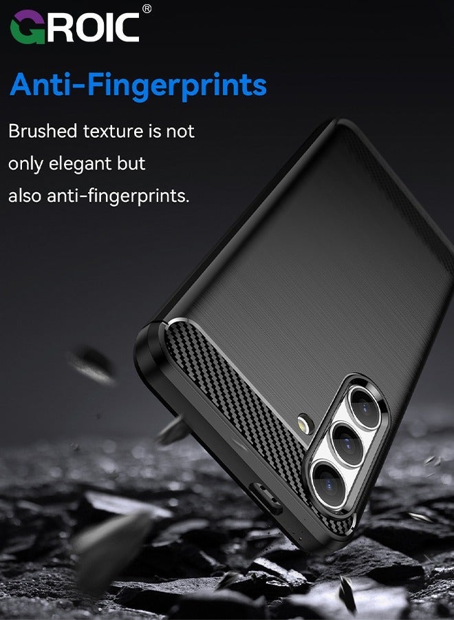 GROIC Samsung Galaxy S24 Plus Black Phone Case, Shock-Absorption Flexible TPU Rubber Protective Tough Rugged Shockproof Case for 6.7" - Image 5