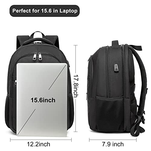 BIKROD Backpack for Men and Women, School Backpacks for Teen Boys Girls, Water Resistant Sturdy Anti Theft Travel Laptop Backpack, Black Student Bookbag Fits 15.6 Inch Laptop with USB Charging Port, Gifts - Image 5
