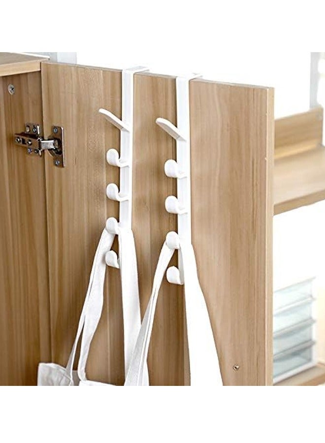 Bukela Long Row Of Hooks Behind The Door, Load-bearing 10kg Vertical Five-hook Nail-free Door Hook Wall-mounted Storage Rack Multi-function Door Storage Hook (white) Suitable for Hanging Backpacks, Bags, Wallets, Jams, Scarves and Keys. - Image 3