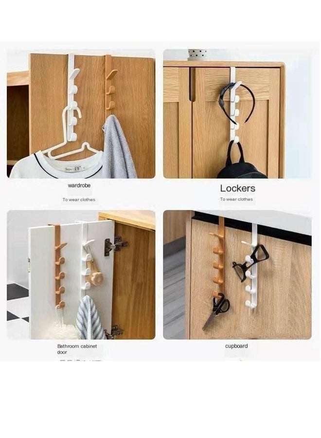 Bukela Long Row Of Hooks Behind The Door, Load-bearing 10kg Vertical Five-hook Nail-free Door Hook Wall-mounted Storage Rack Multi-function Door Storage Hook (white) Suitable for Hanging Backpacks, Bags, Wallets, Jams, Scarves and Keys. - Image 5