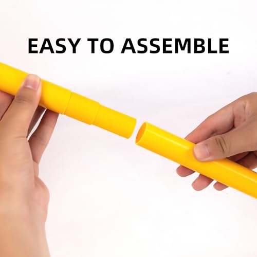 Nbguigdstr 5FT Agility Poles for Soccer,Basketball,Football,Dog,Horse Training-Adjustable Speed and Agility Training Equipment Sports Training Sticks with Ground Spring Nails and Storage Bag (4, Yellow) - Image 5