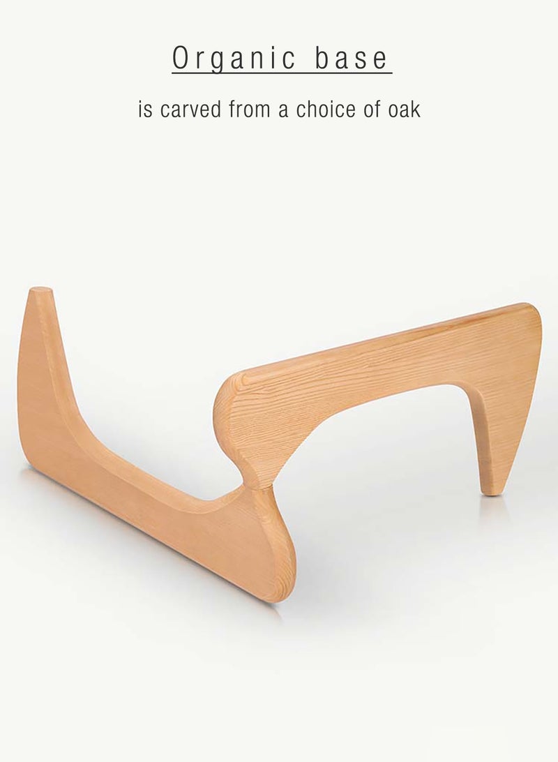 Merry Moments Modern Coffee Table Cafe Table Sofa Side Table End Table Snack Table Fshion Design for Living Room Bedroom Office Retail Tempered Glass Top Solid Wood Base Natural Wood Colour H40xL82xW57 cm Type B  - Image 3