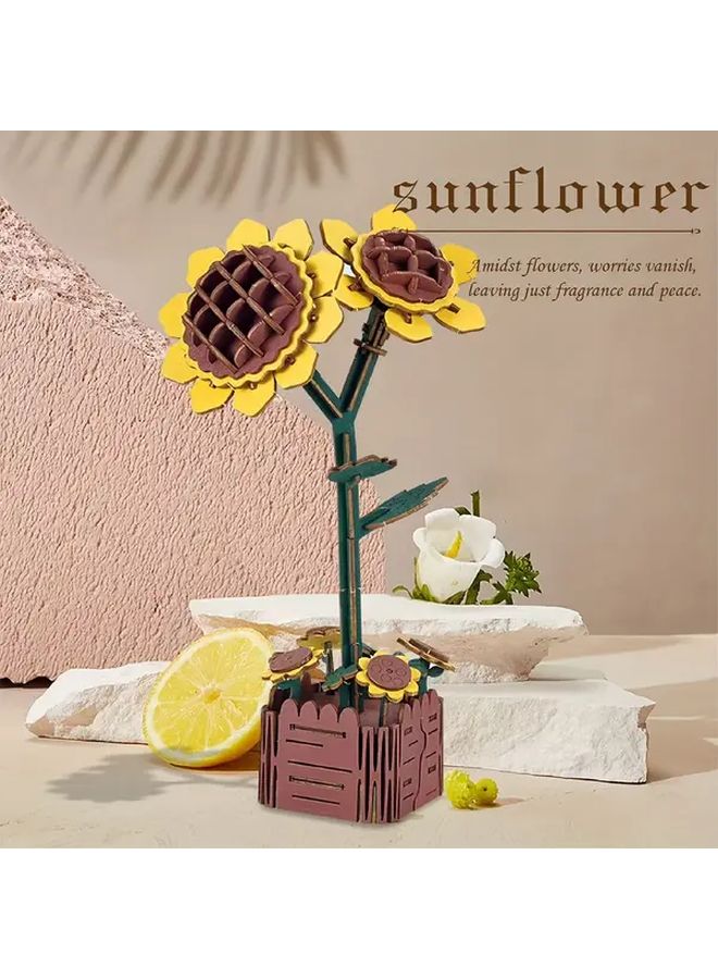 Lily Of The Valley Flower Wood Blocks 3D Jigsaw Puzzle Kit Creative Gift For Adults Teens - Image 5