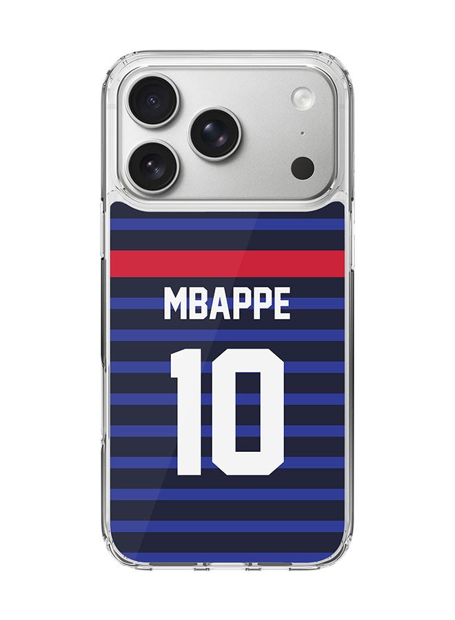 Classic Clear MagSafe Case for iPhone 17 Pro , Hybrid Soft Case Flexible Edges Anti Drop TPU PC Gel Thin Transparent Cover [ Designed for iPhone 17 Pro ] - Football Team - France, Player Name - Mbappe