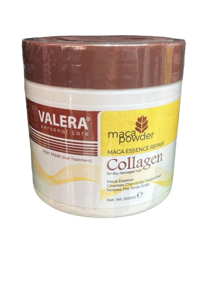قناع الشعر بالكولاجين والماكا لإصلاح الشعر الجاف والتالف 500 مل