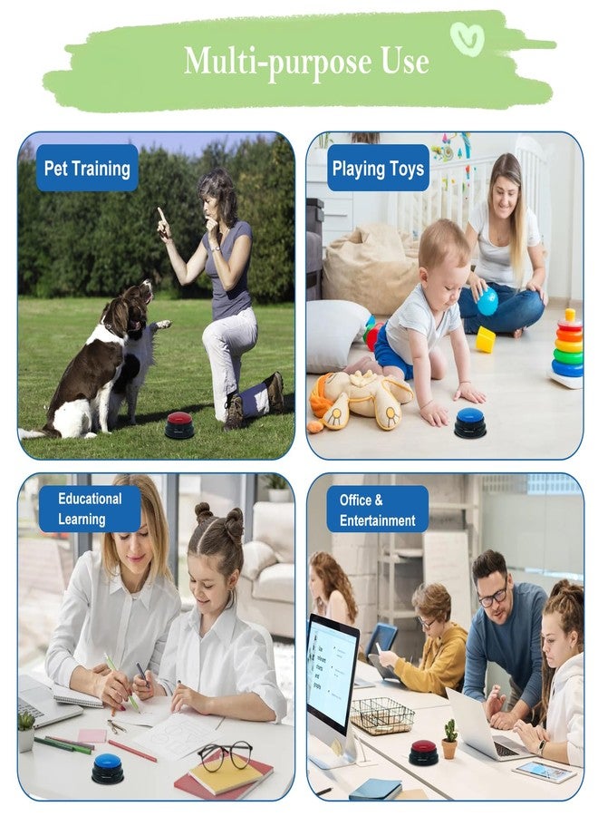 Gelabur Set of 2 Dog Buttons for Communication, Voice Recordable Buttons for Classroom, Dog Training Talking Buttons Starter Set, Pet Easy Speaking Buttons Tools - Image 5