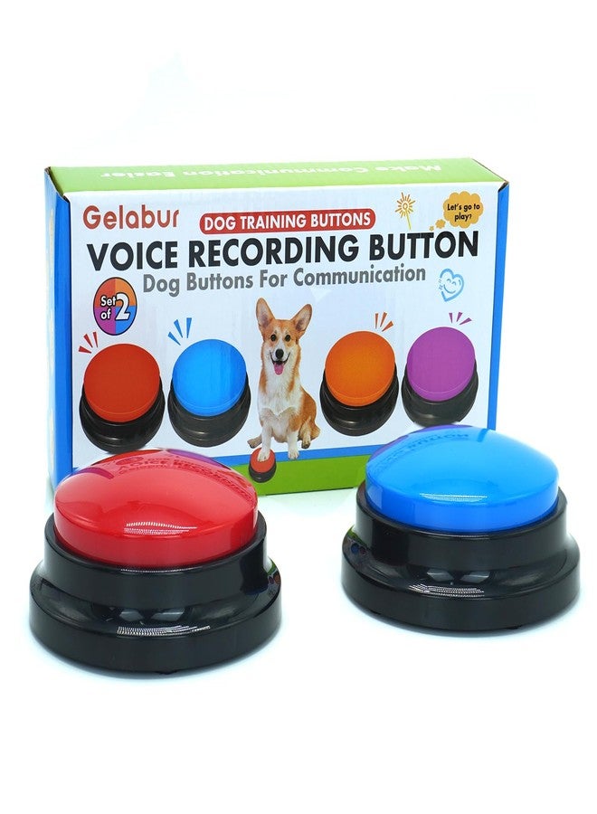 Gelabur Set of 2 Dog Buttons for Communication, Voice Recordable Buttons for Classroom, Dog Training Talking Buttons Starter Set, Pet Easy Speaking Buttons Tools - Image 1