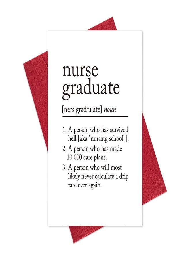 Ogeby Nurse Graduate Definition Card Gifts, Funny RN Graduation Greeting Card, Nursing Graduation Gifts for Women - Image 1