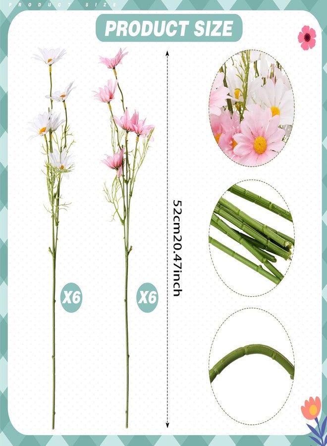 Maysing 12 Bundles Daisy Artificial Flowers Small Colorful Daisy Flowers Bouquet with Stems Fake Daisies Floral for Table Vase Centerpiece Floral Arrangements Wedding Decoration (Pastel) - Image 2