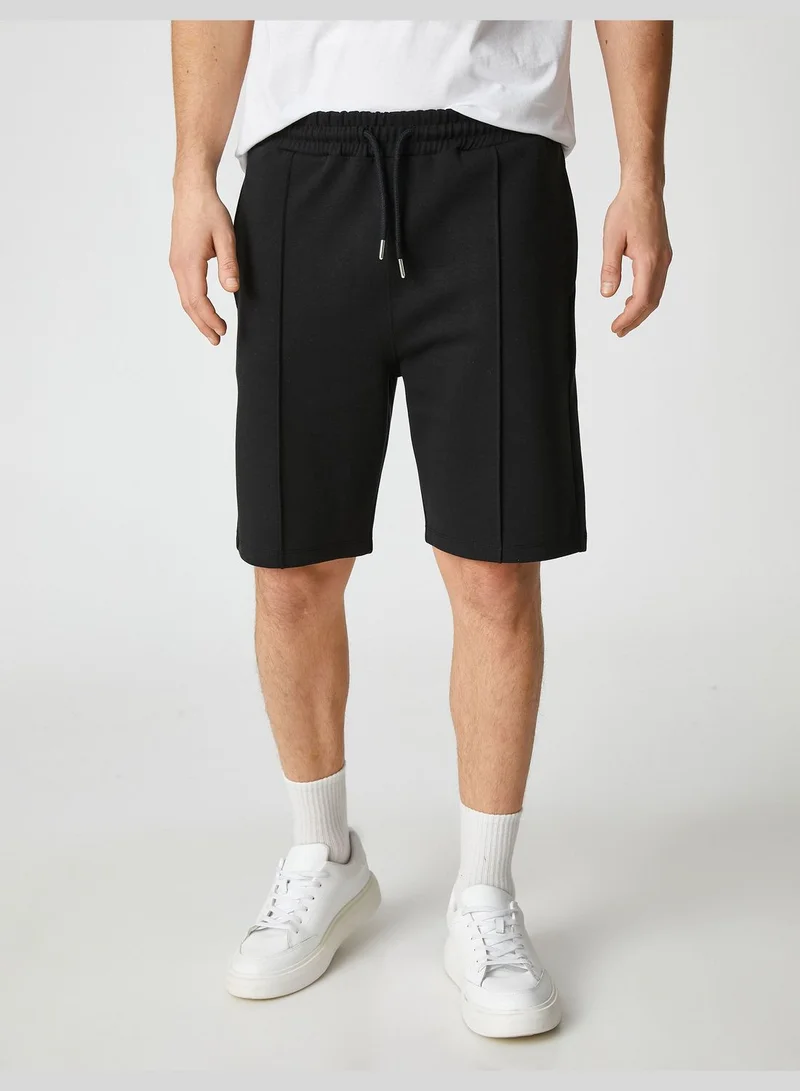 KOTON Basic Shorts Slim Fit Seam Detailed Pocket Drawstring