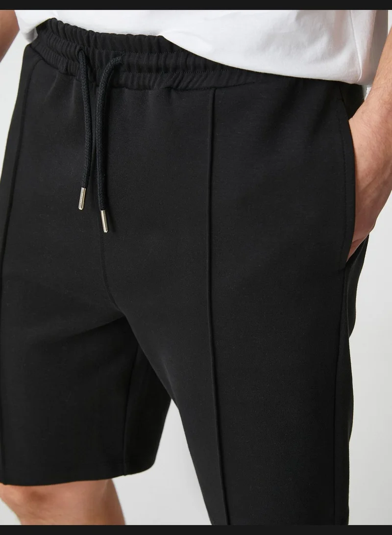 KOTON Basic Shorts Slim Fit Seam Detailed Pocket Drawstring