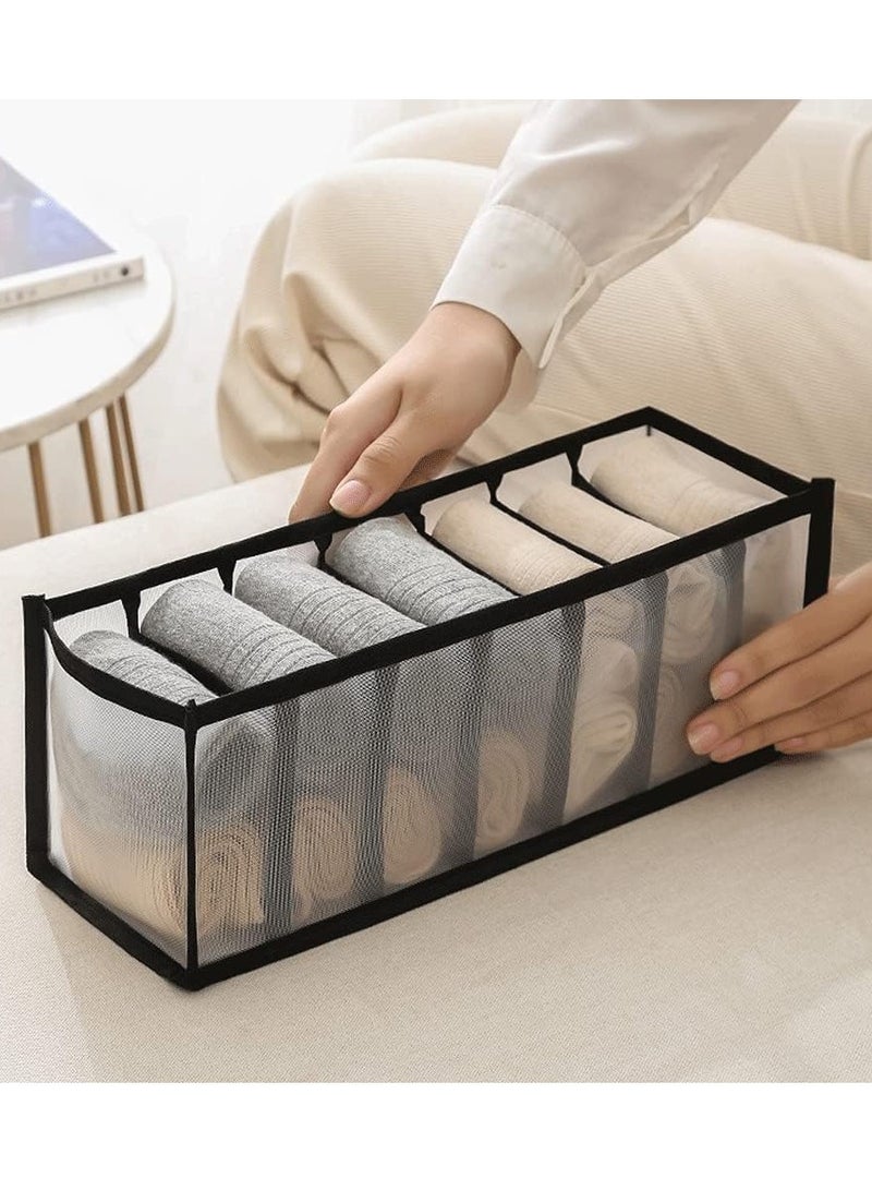 TYCOM Foldable Storage Boxes Bra Underwear Closet Organizer Foldable Container Case Drawer Divider for Necktie Bra Sock Underwear Organizer Home Closet Organizer Boxes Storage (3PCS Black) - Image 5