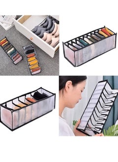 TYCOM Foldable Storage Boxes Bra Underwear Closet Organizer Foldable Container Case Drawer Divider for Necktie Bra Sock Underwear Organizer Home Closet Organizer Boxes Storage (3PCS Black)  - Image 5