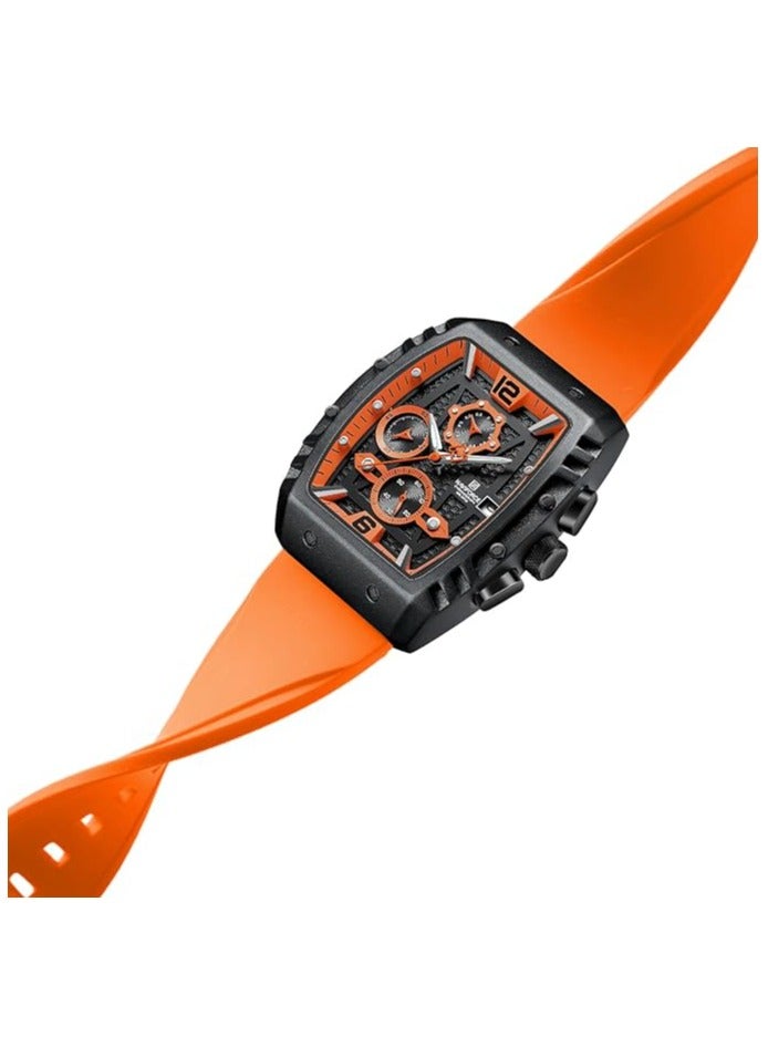 NAVIFORCE Waterproof Chronograph Sport Watch for Men, with Auto Date Quartz Wrist Watch, Colorful Silicone Band NF8025 - Image 3