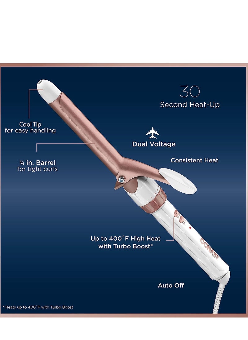 CONAIR مكواة تجعيد كونير مزدوجة من السيراميك مقاس 3/4 بوصة، وأسطوانة مقاس ¾ بوصة تنتج تجعيدات ضيقة - للاستخدام على الشعر القصير إلى المتوسط  - Image 4