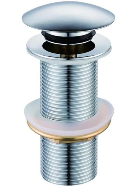 1 1/4 Inch Universal Basin Sink Waste Push Button Design Pop Up Waste With Height 120Mm Drain Valve Set Chrome Plated With Overflows For Bathroom Washbasin Sink Basin Seals
