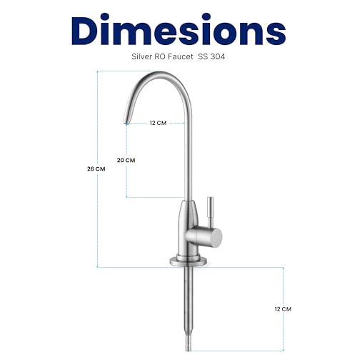 Shapure Premium 304 Grade Steel Faucet for RO Water Purifier | 100% Lead-Free | Enhance Your Water Filtration Experience (Faucet SS304) - Image 3