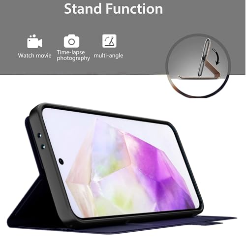 Kapa Noble Slim Magnetic Leather Flip Case Cover for Samsung Galaxy A56 | Card Holder Stand Flip Wallet Case (Blue) - Image 2