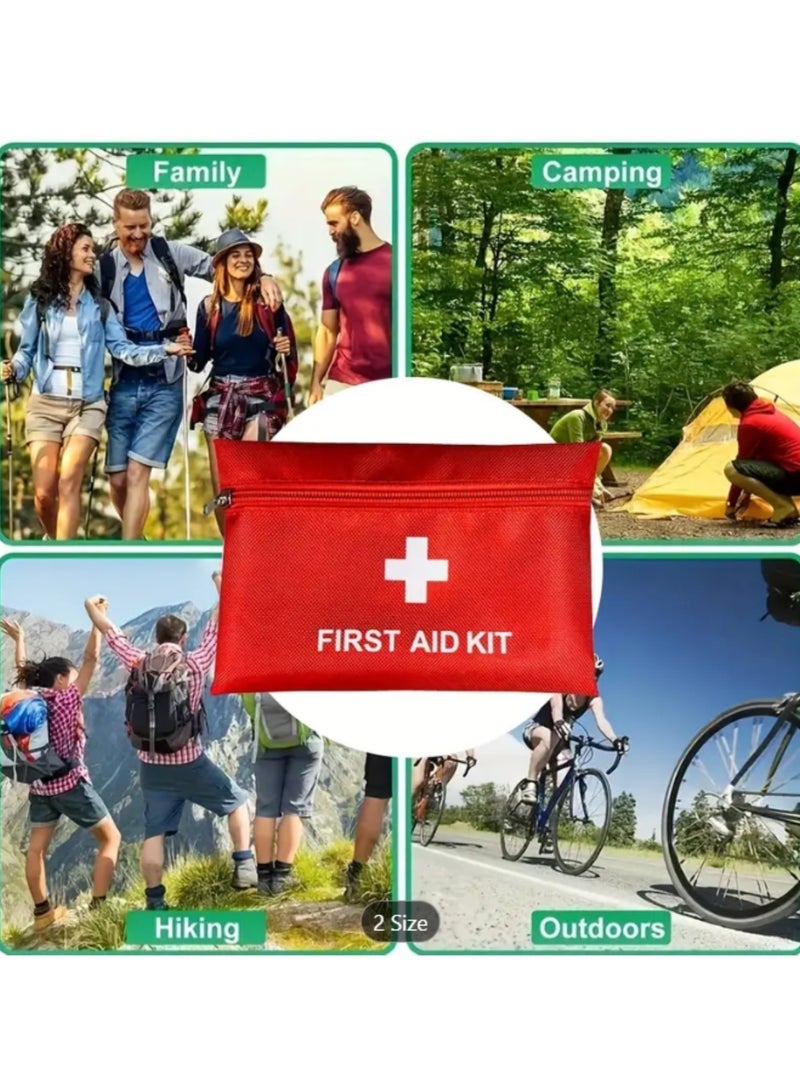 Portable First Aid Kit Pouch, 13 Pieces, Lightweight Small Emergency Medical Pouch for Home, Outdoors, Travel, Car, Camping, Hiking - Image 3