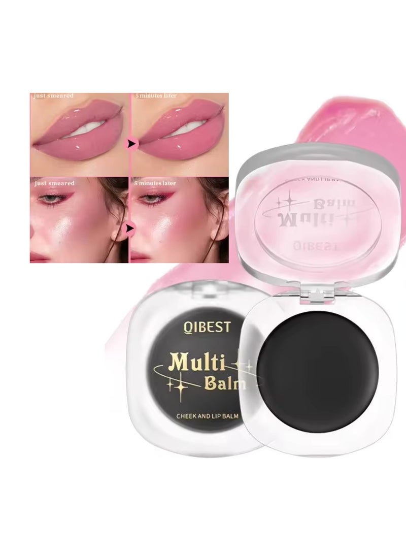 QiBest Multi Balm Multi Use Cheek and Lip Balm 2 in 1 Temperature Color Changing Cheek Blusher and Lip Glaze Smooth Long Lasting Easy Apply Moisturizing Hydrating Lip Color Lipstick and Face Blusher Balm - Image 2