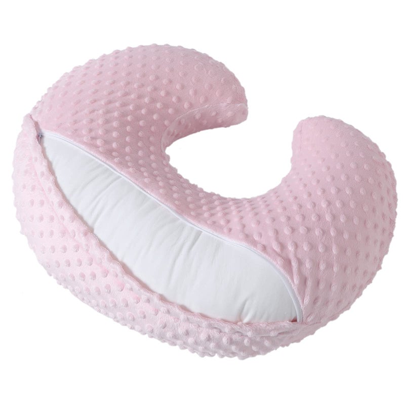 DONOMILO Nursing Pillow and Positioner Breastfeeding and Bottle Feeding, Propping Baby, Tummy Time, Sitting Support for Baby Boy Baby Girl, with Removable Dots Cover (Blushing Bride) - Image 5