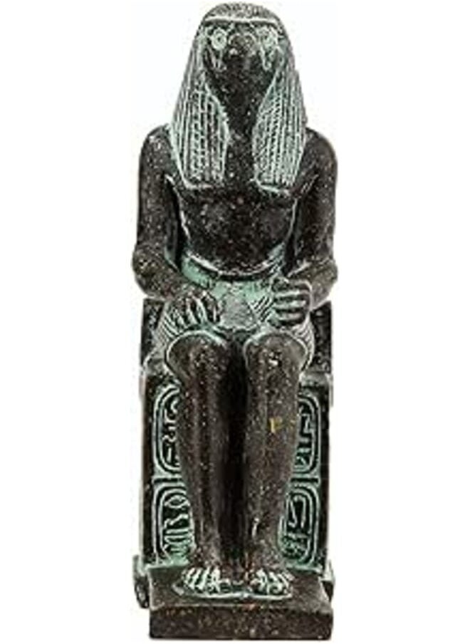 Generic - Unique ancient Egyptian Falcon Bird god Horus seated statue granite stone made in Egypt.His name means he who is above And he who is distant. He was a god of the sky and war - Image 1