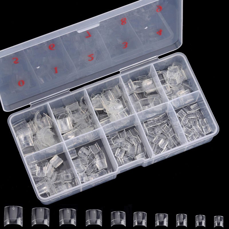 Ohlove Square Nail Tips Half Cover 500Pcs Clear Acrylic Nails French Short False Nails with Box
