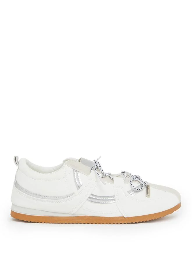 Styli Solid Lace-Up Sneakers