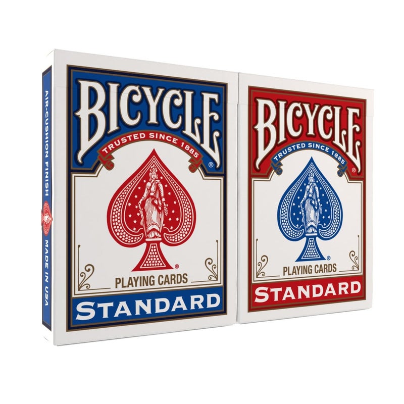 Bicycle Standard Playing Cards, Standard Poker Size Deck of Cards, Red & Blue (2 Pack), Classic Cards for Poker, Blackjack, Family Game Night & Card Games, Fun for All Ages - Image 1