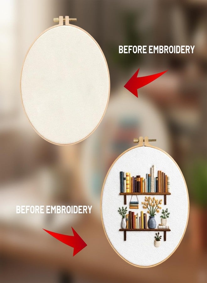 CZFSWT Embroidery Kit, Embroidery Kit for Beginners, Cross Stitch Kit with Instructions, 20cm Bamboo Embroidery Hoop Suitable for Home Decor and Gifts - Image 4