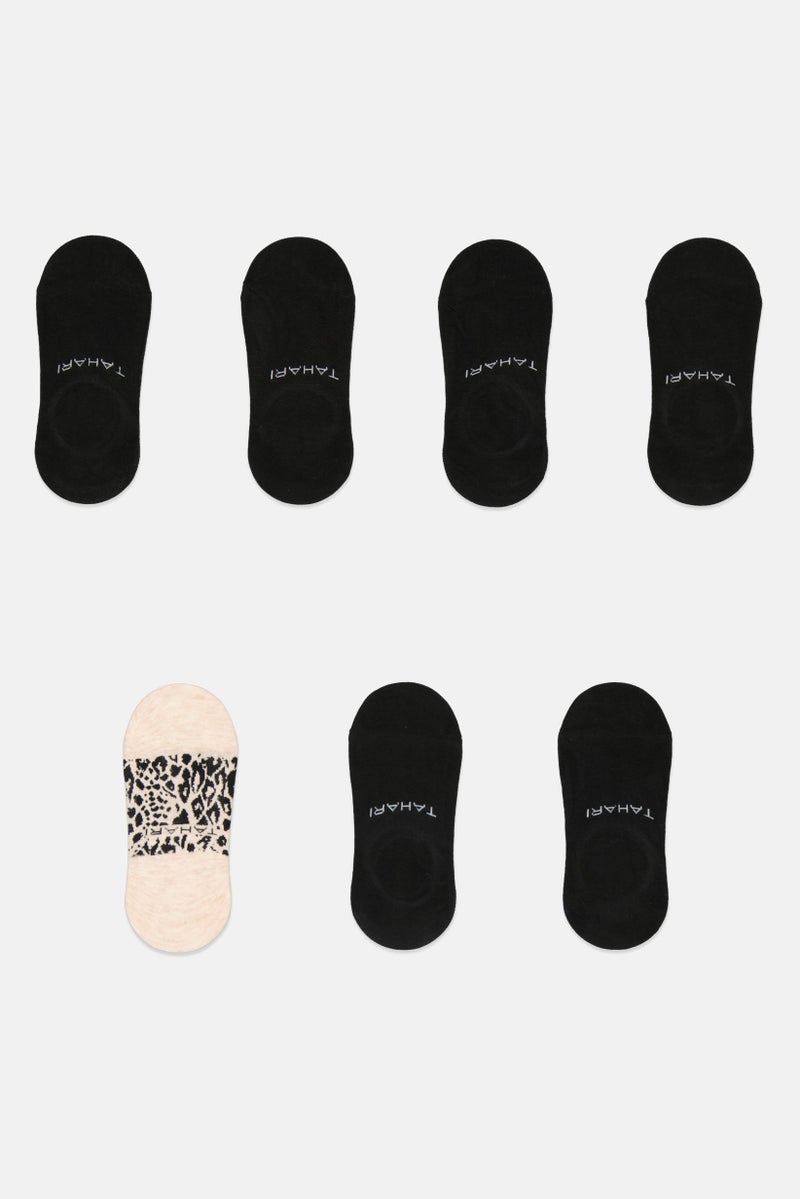 Tahari Women 7 Pairs Solid Sneaker Liner Socks, Black - Image 2