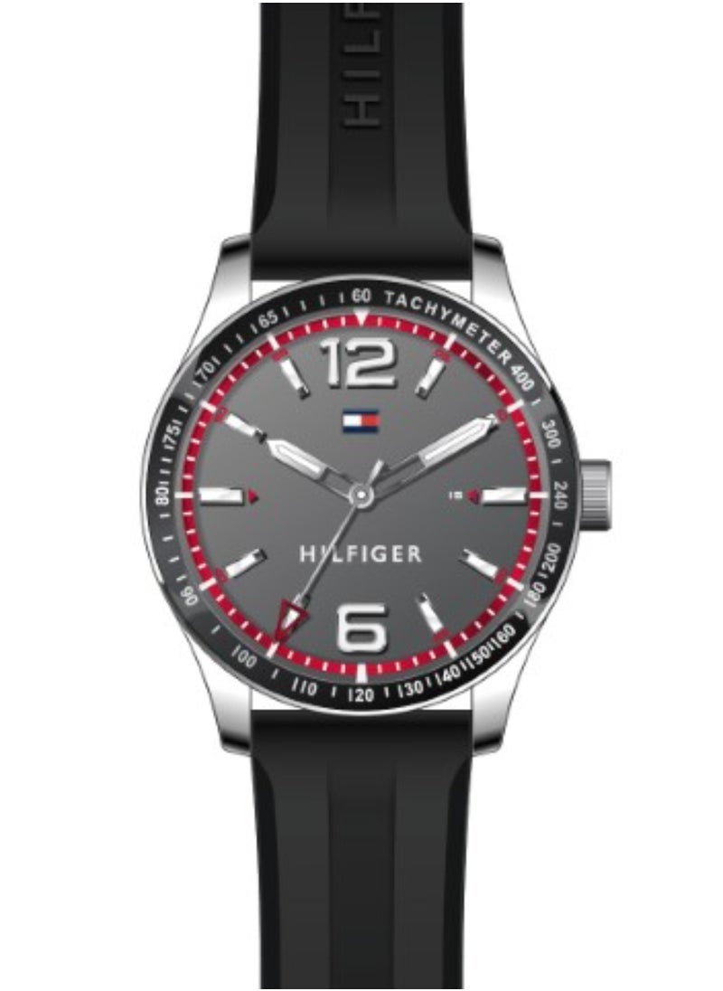 TOMMY HILFIGER TOMMY HILFIGER ROUND ANALOG MEN'S GREY CASE WATCH - 1791438 