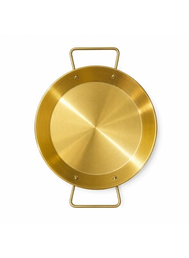 Stainless steel frying pan for cooking Spanish seafood, non-stick lobster cooking pot, and storage and serving bowl. 24cm gold kitchen utensils. - Image 2