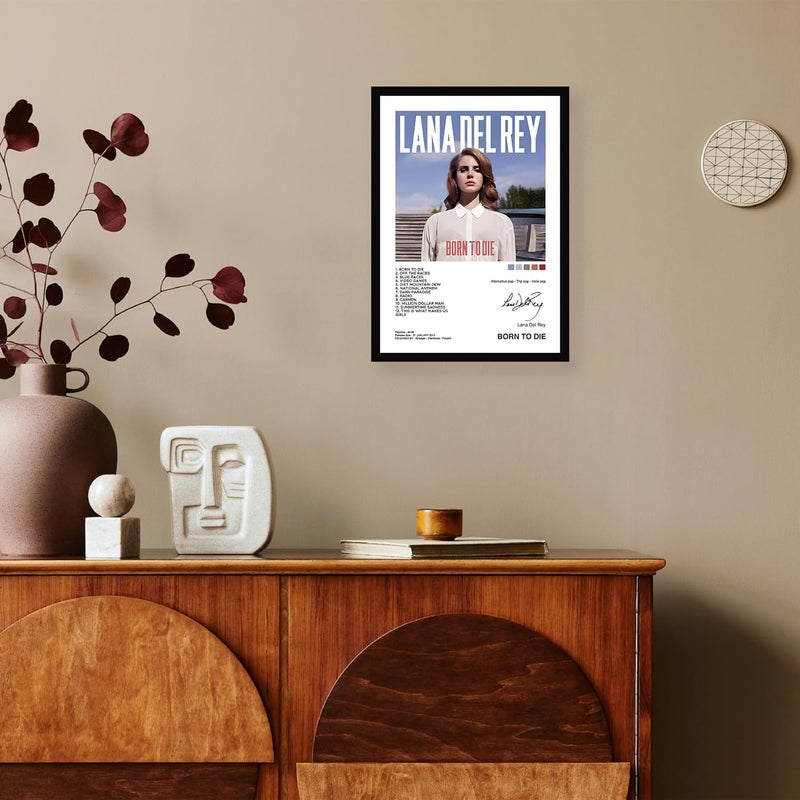 CodersParadise إطار ملصقات مستطيل خشبي لانا ديل راي - ولدت للموت | 8X12 بوصة (حجم A4) | إطارات فنون الحائط المعلقة للمنزل وغرفة النوم وغرفة المعيشة وجماليات الجدران | أعمال فنية مؤطرة، بيضاء - Image 3